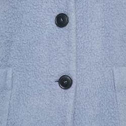 Weekend Max Mara Blue Wool Button Front Oversized Coat S