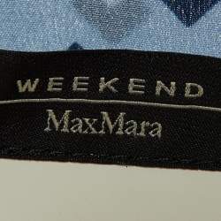 Weekend Max Mara Blue Geometric Print Silk Shirt Dress S