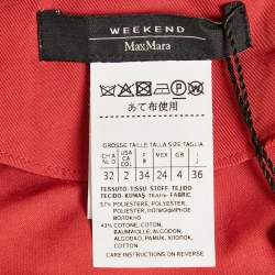 Weekend Max Mara Red Synthetic Wrap Pleated Coat XS