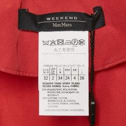 Weekend Max Mara Red Synthetic Wrap Pleated Coat XS