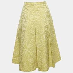 Weekend Max Mara Green Paisley Jacquard Pleated Short Skirt L