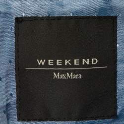 Weekend Max Mara Blue Rabbit Fur Zip Front Jacket S