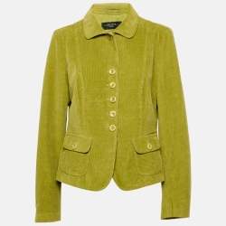 Weekend Max Mara Lime Green Corduroy Button Down Jacket XL