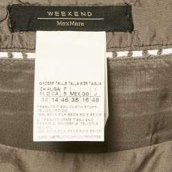 Weekend Max Mara Grey Silk Pleated Shift Dress M