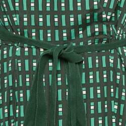 Weekend Max Mara Green Printed Cotton Ravello Wrap Dress M