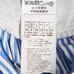 Weekend Max Mara Blue Stripe Cotton Capri Pants and Blouse Set S