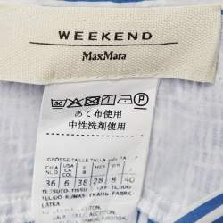Weekend Max Mara Blue Stripe Cotton Capri Pants and Blouse Set S