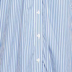 Weekend Max Mara Blue Stripe Cotton Capri Pants and Blouse Set S