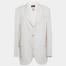 Weekend Max Mara Off-White Straight Fluid Papaile Blazer XXL