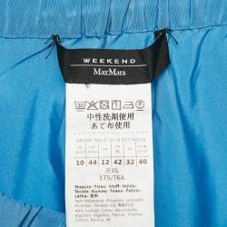 Weekend Max Mara Blue Cotton Blend Pleated Maxi Skirt M