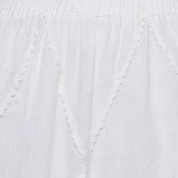 Weekend Max Mara White Linen Lace Trimmed Long Skirt M