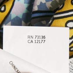 Pre Owned Weekend Max Mara Blue/Yellow Printed Cotton Maxi Skirt S