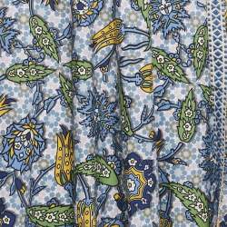 Pre Owned Weekend Max Mara Blue/Yellow Printed Cotton Maxi Skirt S