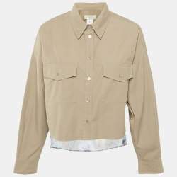 Weekend Max Mara Brown Printed Crepe and Cotton Shirt L