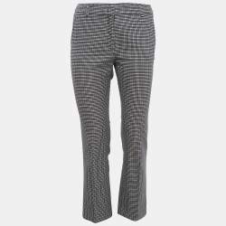Weekend Max Mara Navy Blue Patterned Cotton Trousers S