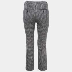 Weekend Max Mara Navy Blue Patterned Cotton Trousers S
