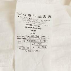 Pre Owned Weekend Max Mara White Embroidered Linen and Cotton Top XL