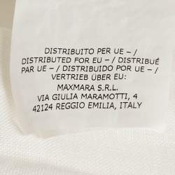 Pre Owned Weekend Max Mara White Embroidered Linen and Cotton Top XL