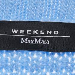 Weekend Max Mara Blue Wool Cable Knit Full Sleeve Sweater XL