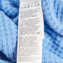 Weekend Max Mara Blue Wool Cable Knit Full Sleeve Sweater XL
