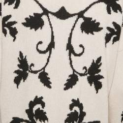 Weekend Max Mara Ivory White Jacquard Wool Knit Sweater L