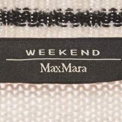 Weekend Max Mara Ivory White Jacquard Wool Knit Sweater L