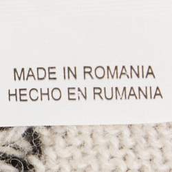 Weekend Max Mara Ivory White Jacquard Wool Knit Sweater L