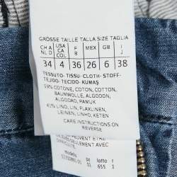 Pre Owned Weekend Max Mara Blue Chambray Wide-Leg Trousers S