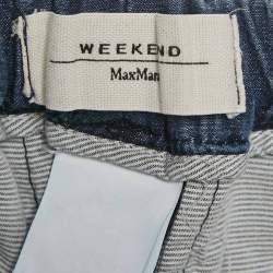 Pre Owned Weekend Max Mara Blue Chambray Wide-Leg Trousers S