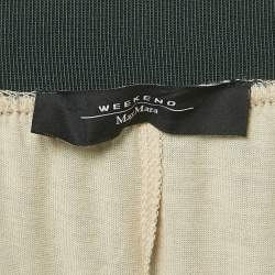 Pre Owned Weekend Max Mara Green Crepe Plisse Maxi Skirt L