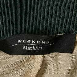 Pre Owned Weekend Max Mara Green Crepe Plisse Maxi Skirt L