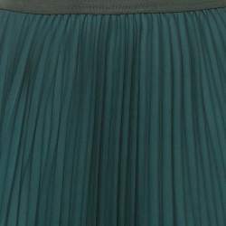 Pre Owned Weekend Max Mara Green Crepe Plisse Maxi Skirt L