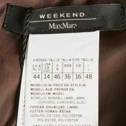 Pre Owned Weekend Max Mara Brown Leather Sleeveless Shorts Dress L