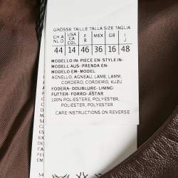 Pre Owned Weekend Max Mara Brown Leather Sleeveless Shorts Dress L