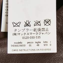 Pre Owned Weekend Max Mara Brown Leather Sleeveless Shorts Dress L