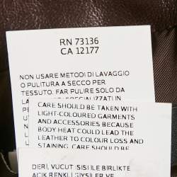 Pre Owned Weekend Max Mara Brown Leather Sleeveless Shorts Dress L