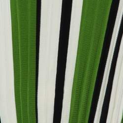 Pre Owned Weekend Max Mara Green Striped Knit Spiga/Editta Top & Skirt Set S