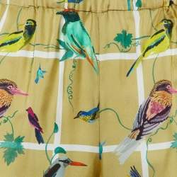 Pre Owned Weekend Max Mara Dark Beige Printed Silk Parallel Pants M