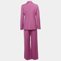 Pre Owned Weekend Max Mara Pink Wool Double Breasted Suit S