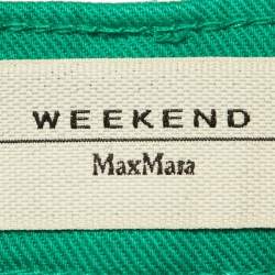 Pre Owned Weekend Max Mara Green Denim Wide-Leg Jeans XS Waist 34''