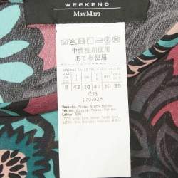 Pre Owned Weekend Max Mara Purple Floral Print Silk Aral Midi Dress M