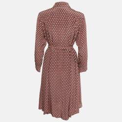 Pre Owned Weekend Max Mara Navy Blue Printed Silk Arena Short Dress M