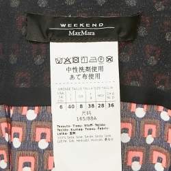 Pre Owned Weekend Max Mara Navy Blue Printed Silk Arena Short Dress M