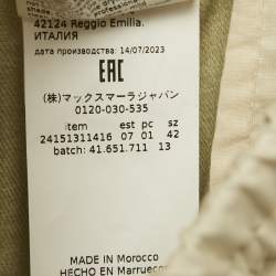 Pre Owned Weekend Max Mara Off-White Faux Leather Wide Leg Pants M