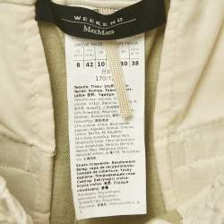 Pre Owned Weekend Max Mara Off-White Faux Leather Wide Leg Pants M