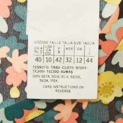 Pre Owned Weekend Max Mara Multicolor Floral Print Silk Maxi Dress M 