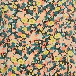 Pre Owned Weekend Max Mara Multicolor Floral Print Silk Maxi Dress M 