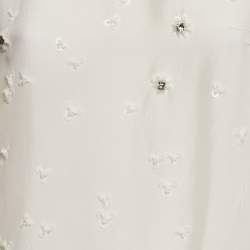 Pre Owned Weekend Max Mara White Sequin Embroidered Silk and Jersey Top L
