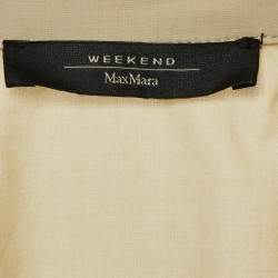 Pre Owned Weekend Max Mara Beige Cotton Belted Button Front Dress L
