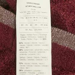 Pre Owned Weekend Max Mara Burgundy Knit Contrast Detail Sweater XS